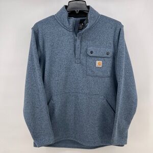 NWOT Carhartt Mens L Relaxed Fit Midweight 1/4 Zip Pocket Sweater Fleece TS6378M